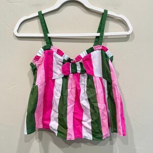 NWT Janie and Jack Raspberry Rose Stripe Girls Sleeveless Top - Size: 16